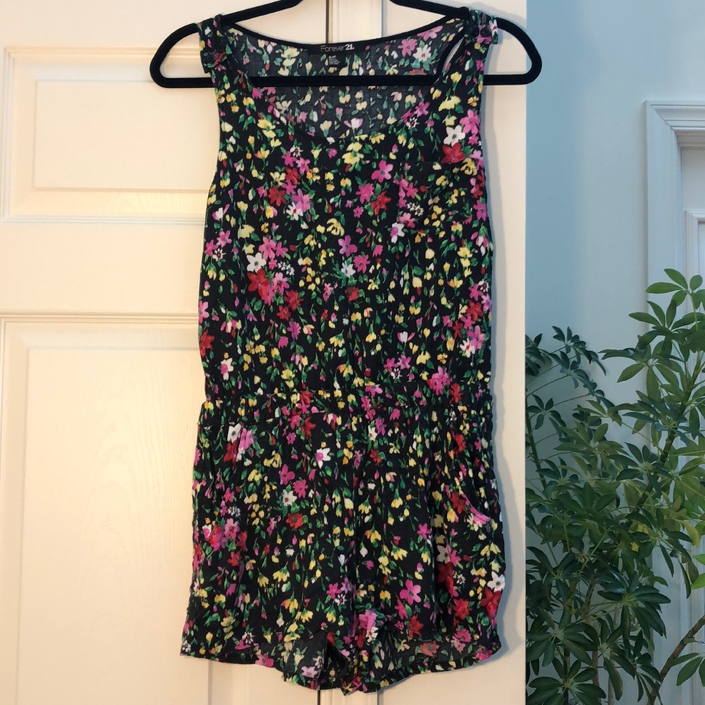 Forever21 Multicolored Floral Romper